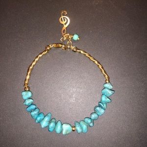SEAM BEAD AND TURQUOISE NUGGET BRACELET